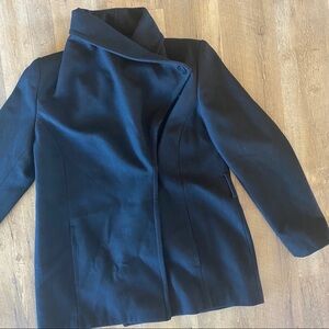 NWOT Collezione Wool Oversized Collar Wrap Coat